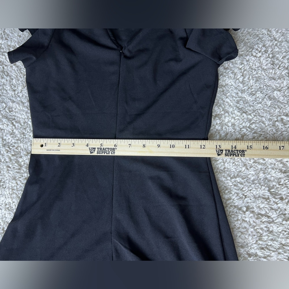 Women’s XS Elegant Black Ruffle Sleeve Dress NWT - Picture 7 of 7